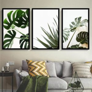 Quadros Decorativos Folhagem Costela De Adão Folhas Verdes G