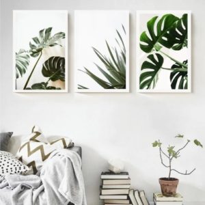 Quadros Decorativos Folhagem Costela De Adão Folhas Verdes Para Sala Quarto Recepção Escritório Decoração Criativa